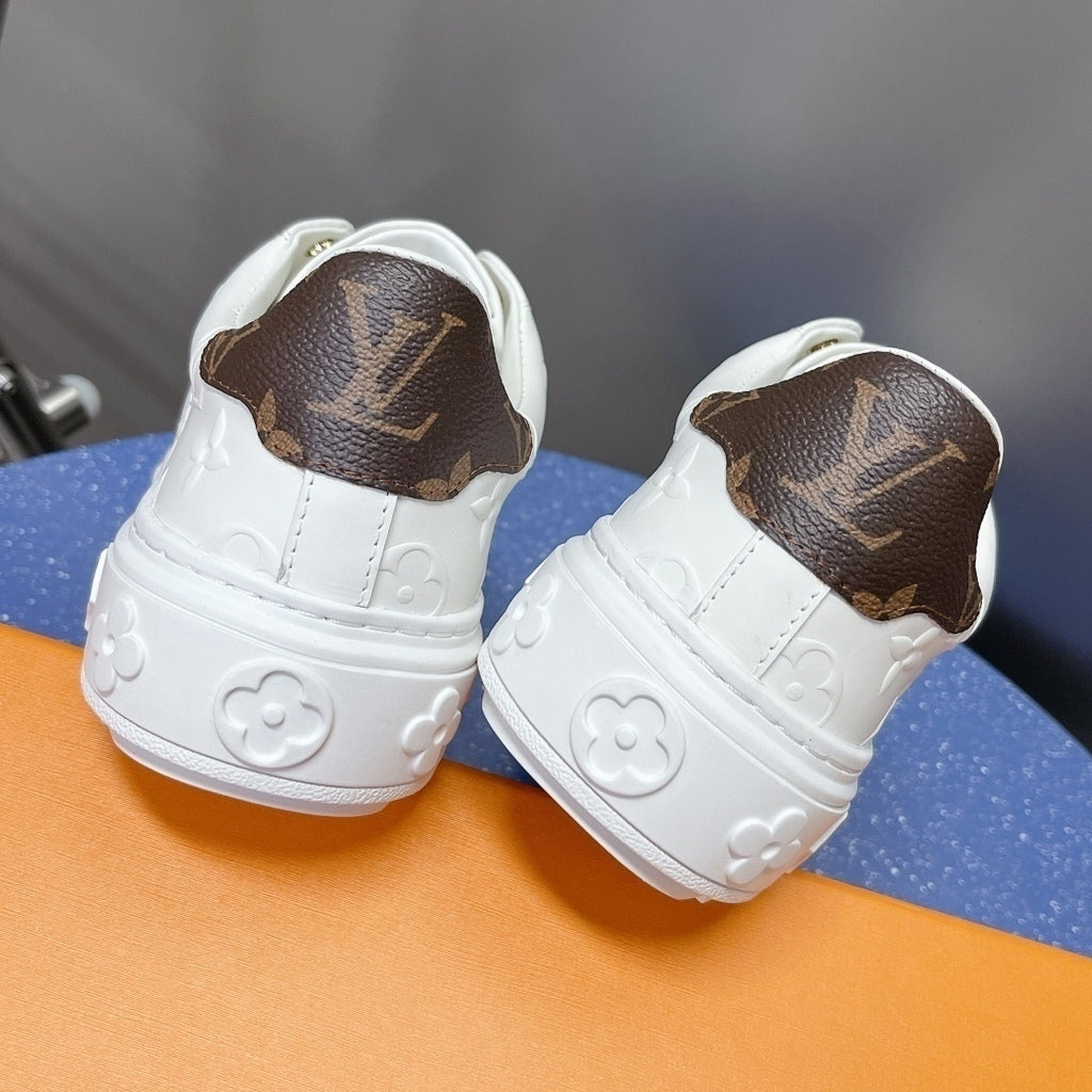 LV Time Out Debossed LV Monogram Leather White