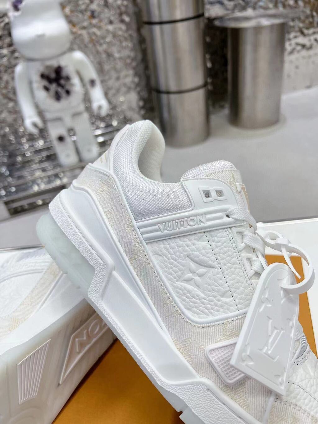 LV Trainer Denim White