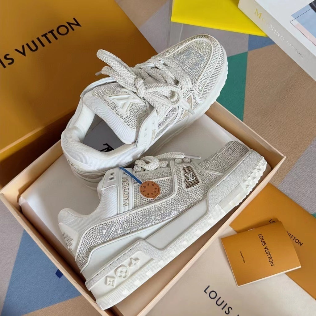 LV Trainer Maxi White Crystals