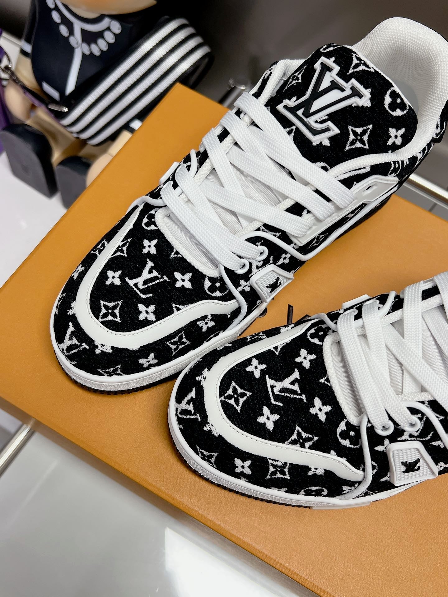 LV Trainer Black Monogram Textile