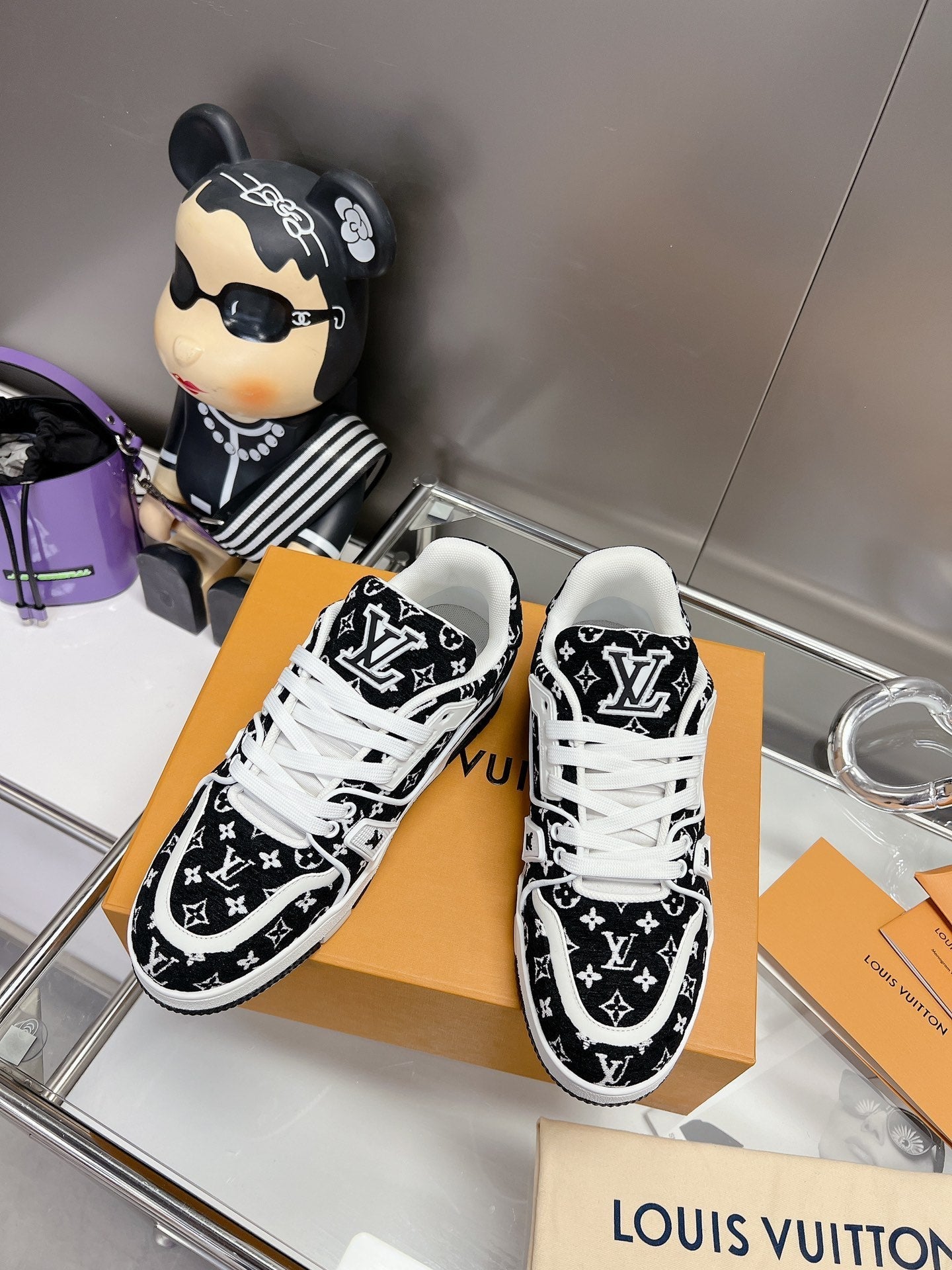 LV Trainer Black Monogram Textile