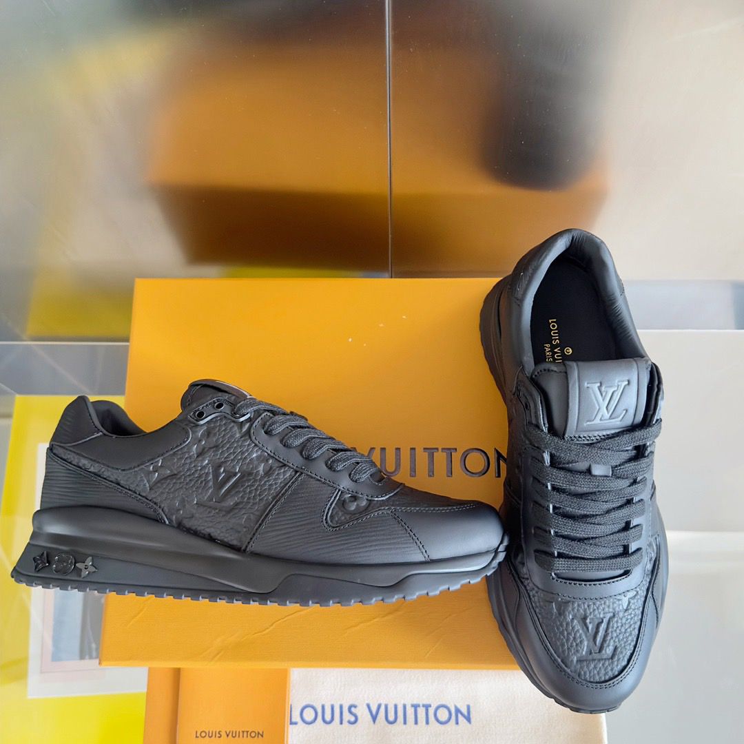 LV Monogram Leather Sneakers Black