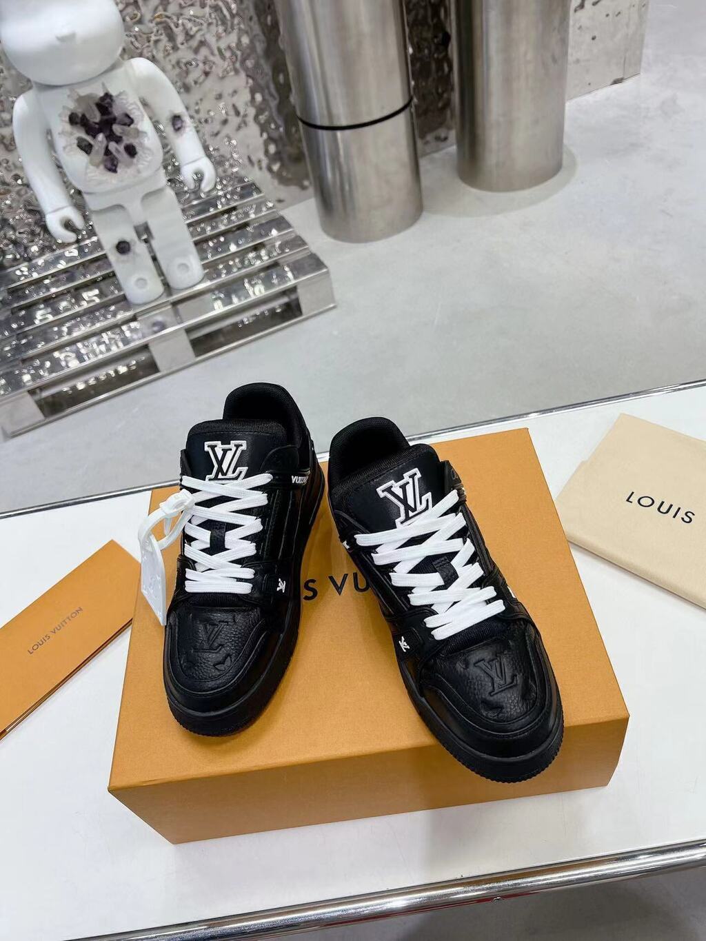 LV Trainer Black Embossed Monogram