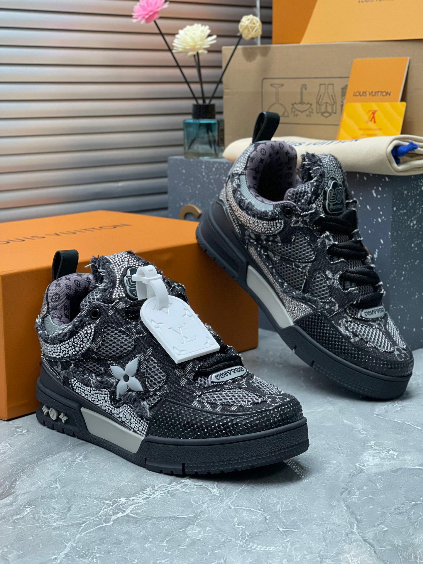 LV Trainer Skate Black Swarovski Monogran