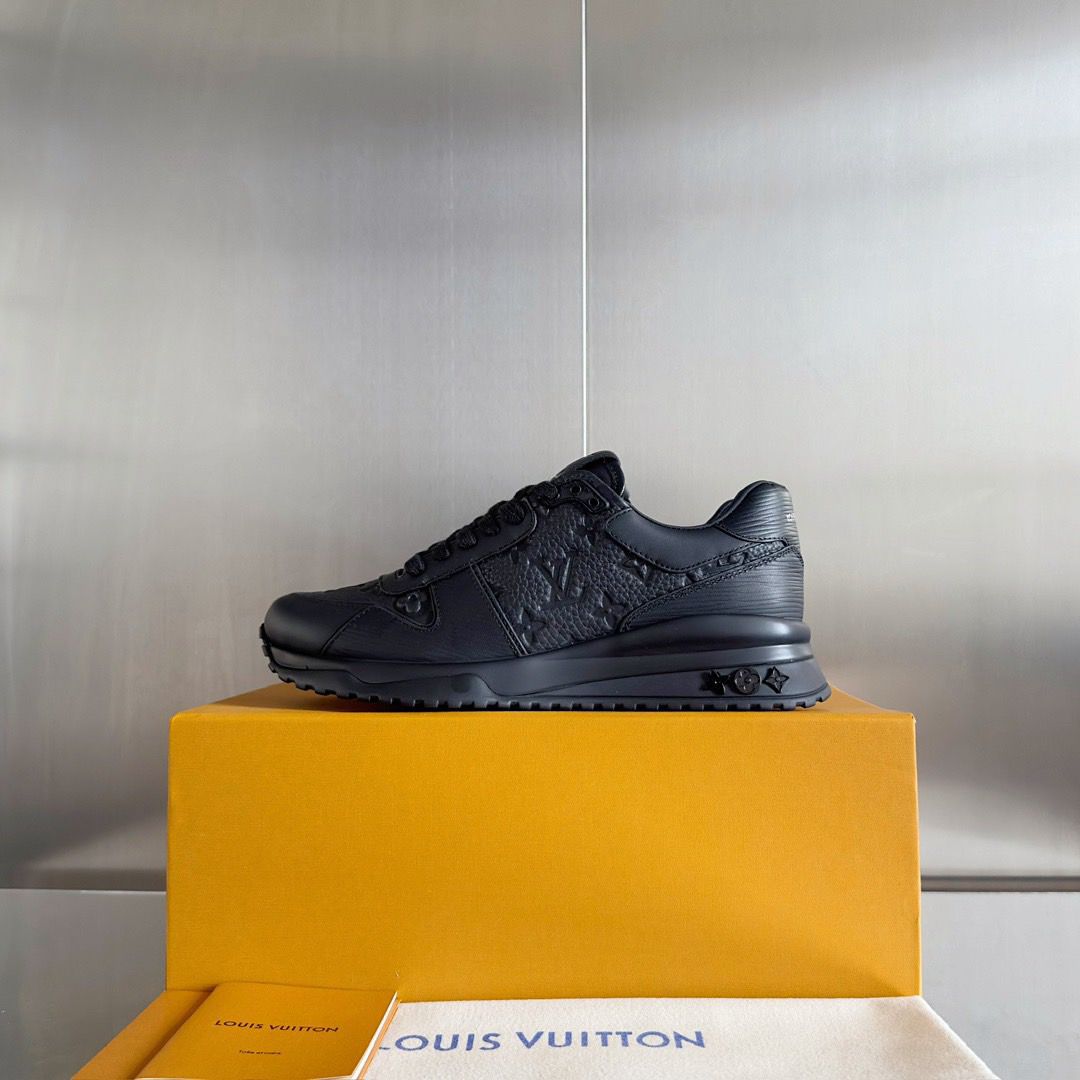 LV Monogram Leather Sneakers Black