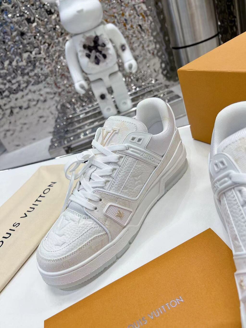 LV Trainer Denim White